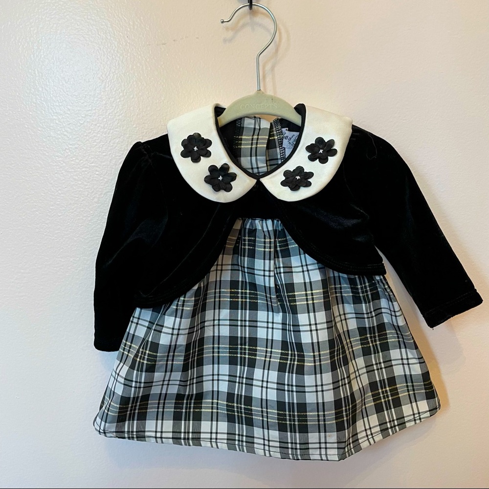 Black and white plaid dress with jacket